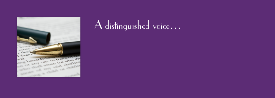 A distinguished voice…