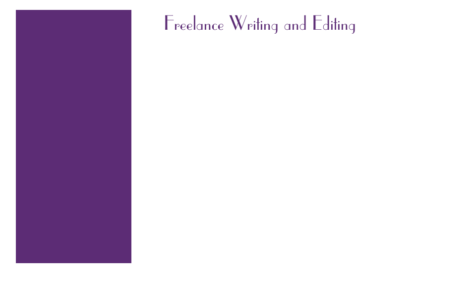 Freelance Writing and Editing